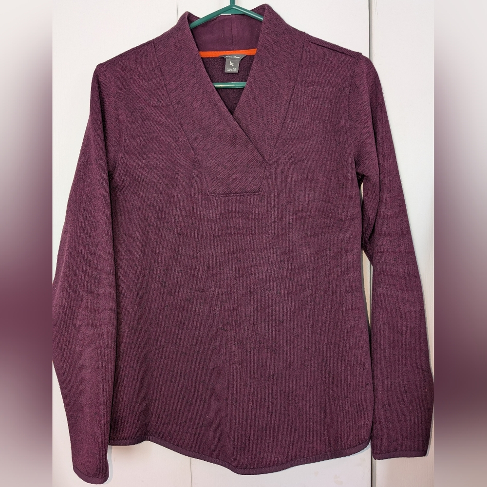 Eddie Bauer Plum Purple V-Neck Fleece